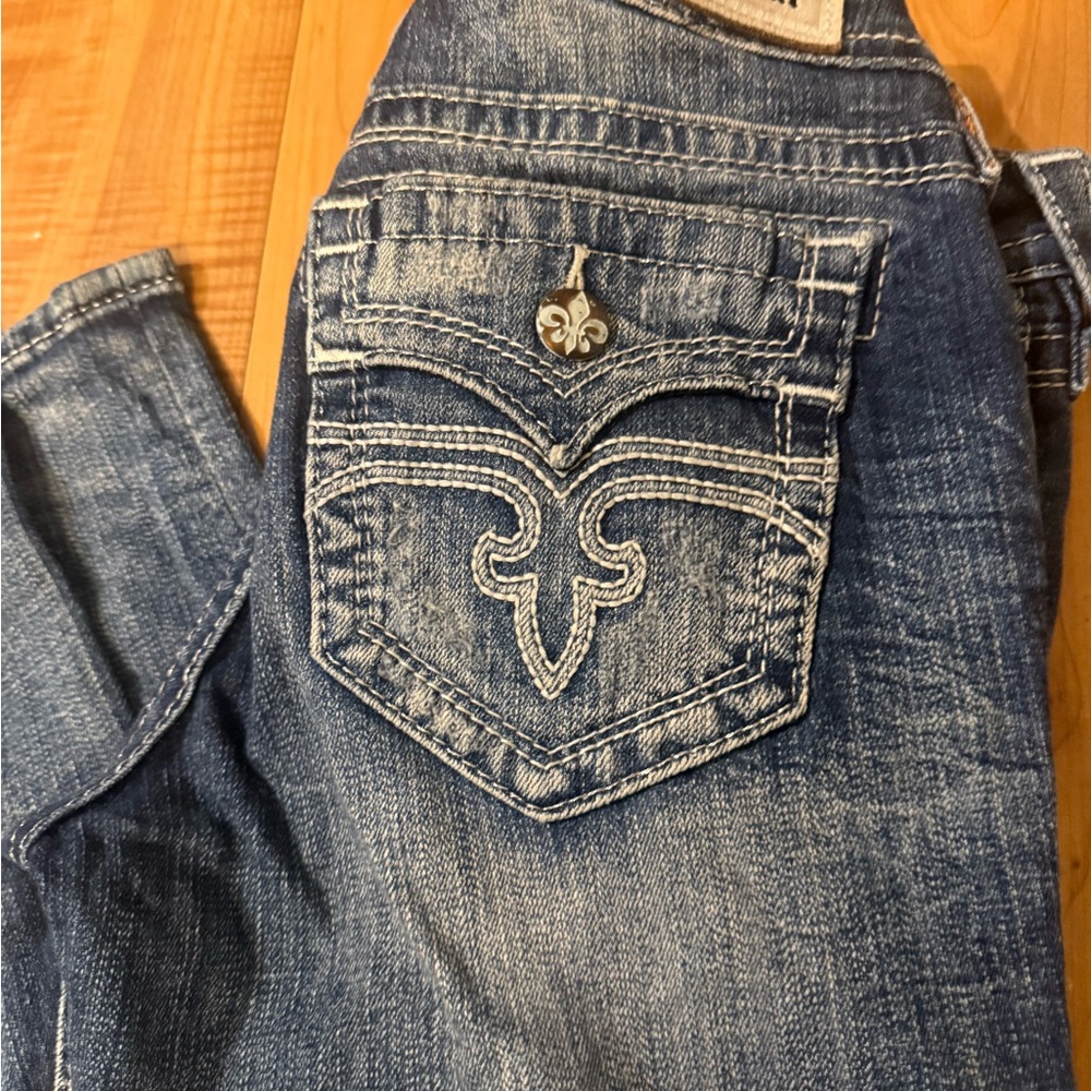 Rock Revival Women's Blue Straight Leg Jeans , Alivia, NWOT 28x32 - Picture 2 of 7